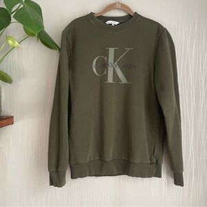 Calvin Klein Men's Monogram Logo Crewneck Sweatshirt Size Small
